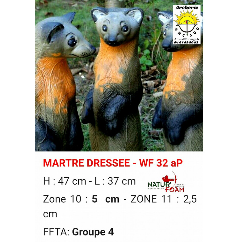 Natur foam bête 3D martre dressée wf32ap