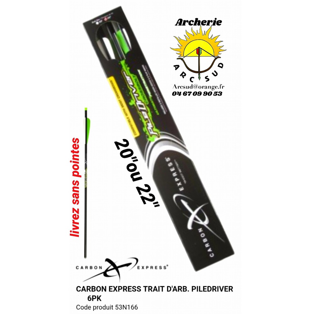 Carbon express traits arbalète piledriver 53n166 (pack de 6)