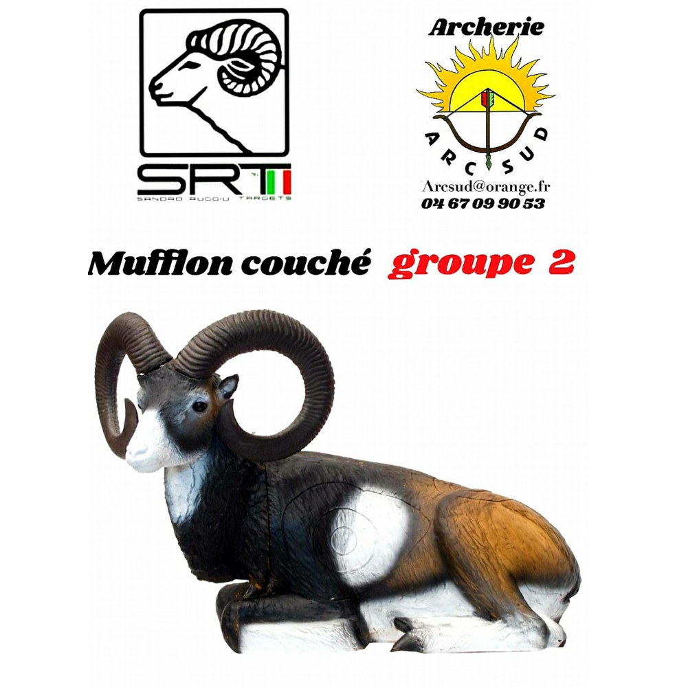 Srt bêtes 3D mufflon couché