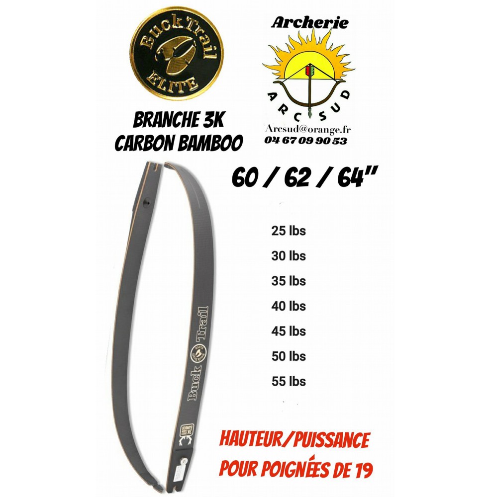 Buck trail élite branches 3k carbon bamboo ref A048747