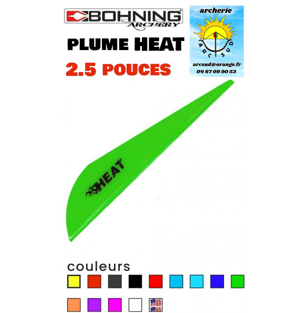 Bohning plumes plastique heat (par 100) ref A030941