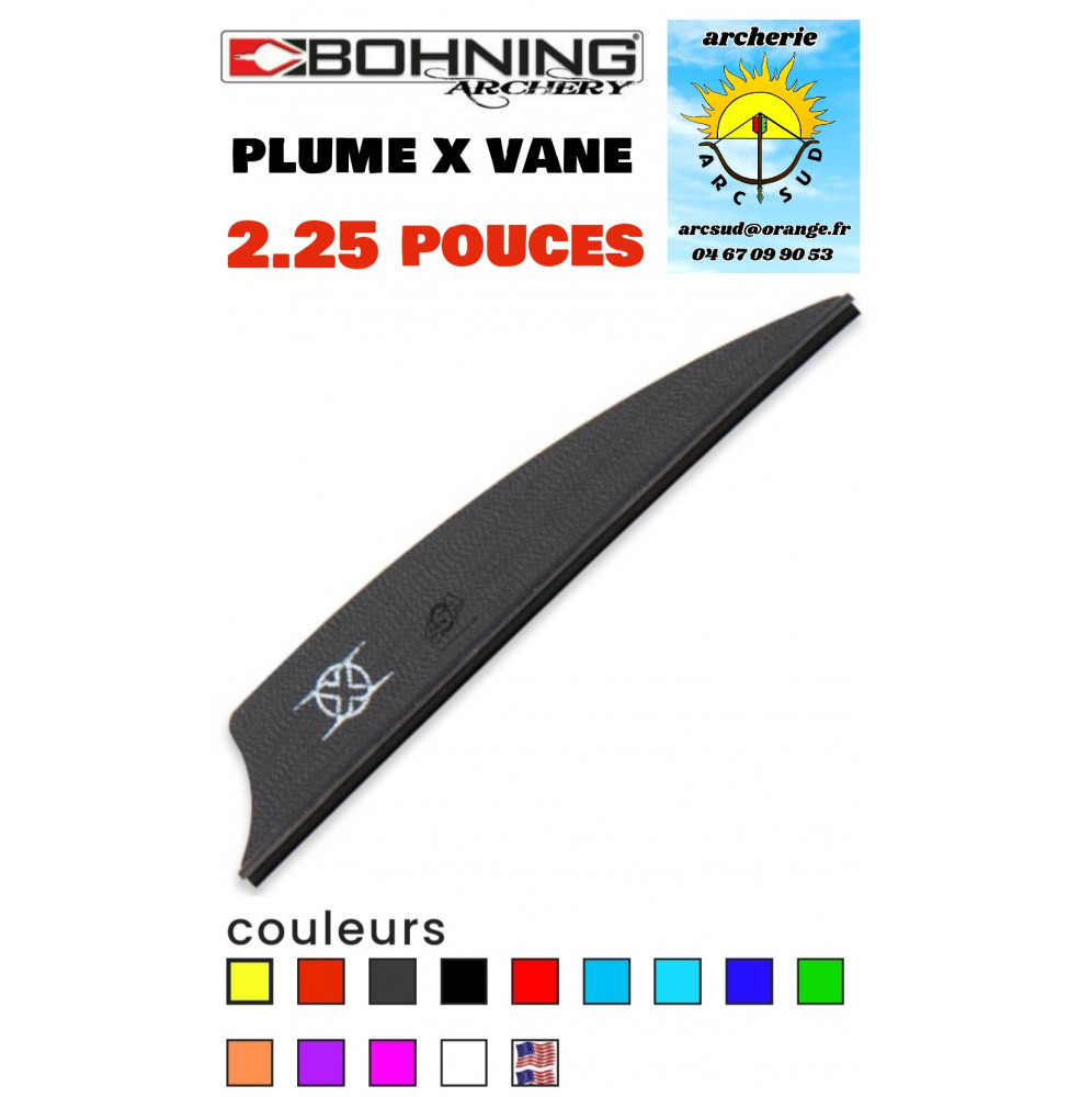 Bohning plumes plastique x vanes 2.25 pouces ref a046810