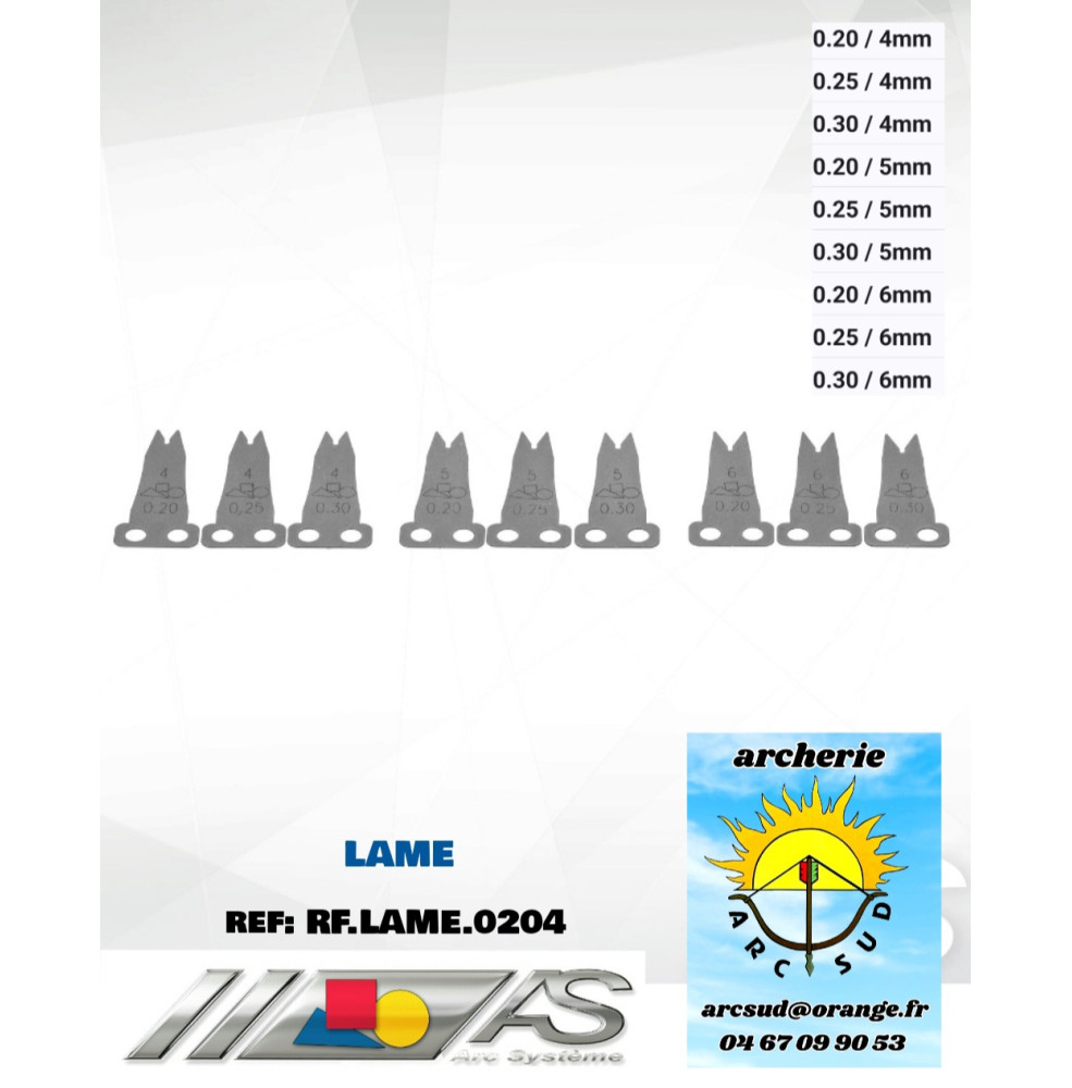 arc système lame repose flèches ref rf.lame.0204