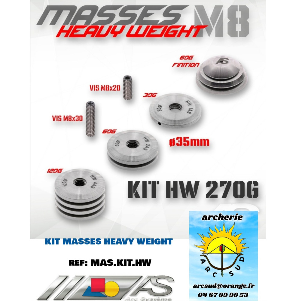 arc système kit masses heavy weicht ref mas.kit.hw