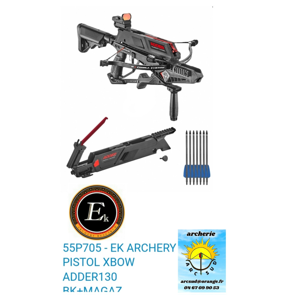 Ek archery pistolet arbalète cobra adder 130 lbs ref 55p705